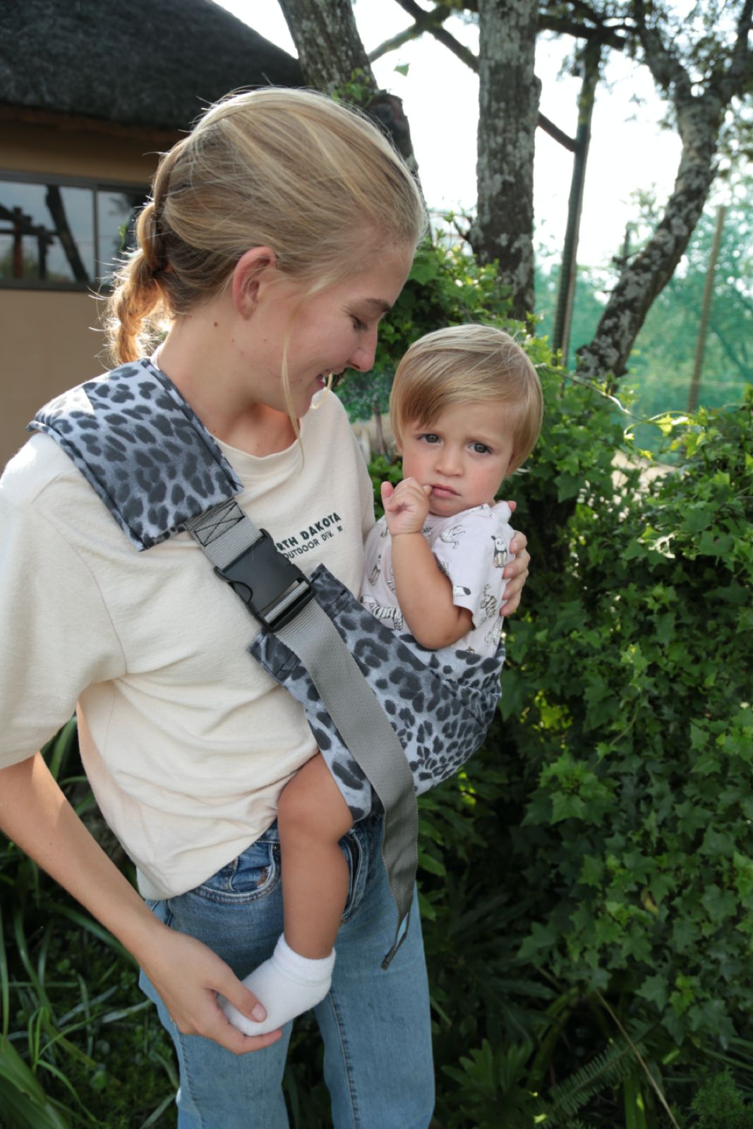 Grey Animal Print Roo Sling