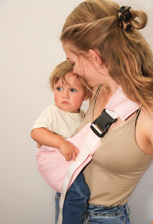 Cotton Jane's Roo Sling in Pink Checkered