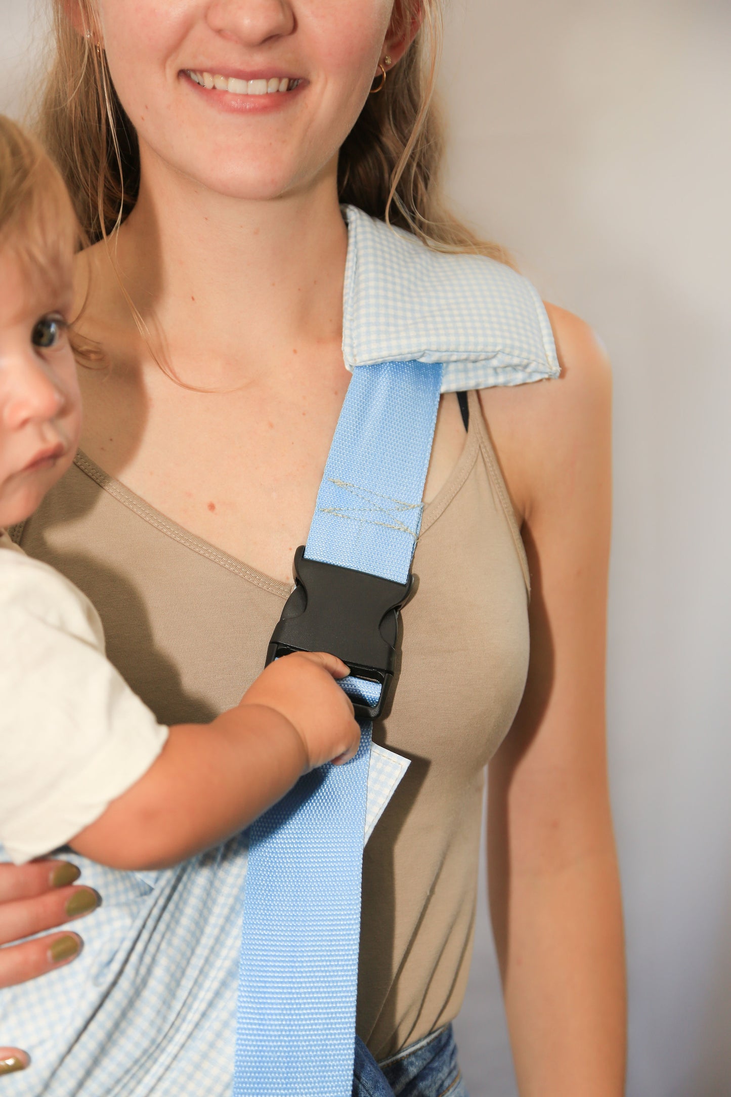 Cotton Jane's Roo Sling in Blue checkered